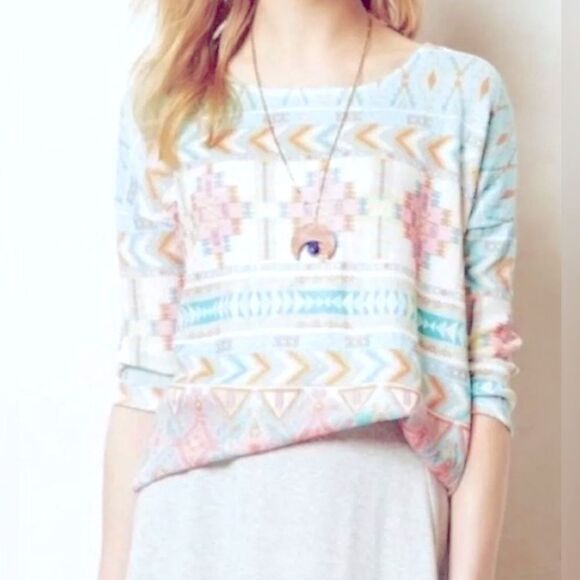 Anthropologie Akemi & Kin Morgana Aztec Pullover Multicolored - Picture 1 of 13